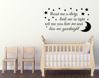 Nursery Wall Quote "Read Me A Story..." Vinyl Transfer, Wall Art Sticker, PVC Decal, Childrens Quote