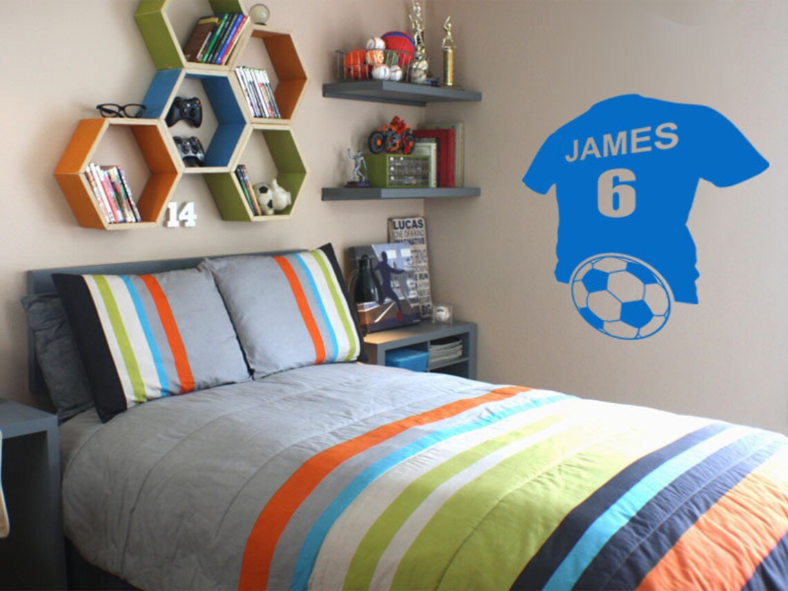 PERSONALISED Football Shirt Wall Art Sticker Vinyl Decal Etsy