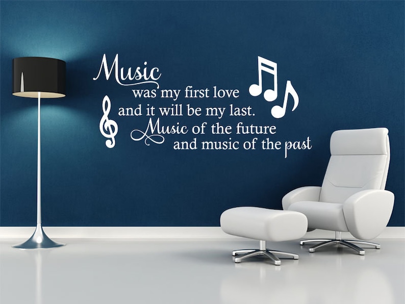 Wall Art Sticker music Was My First Love.. Lyrics Etsy