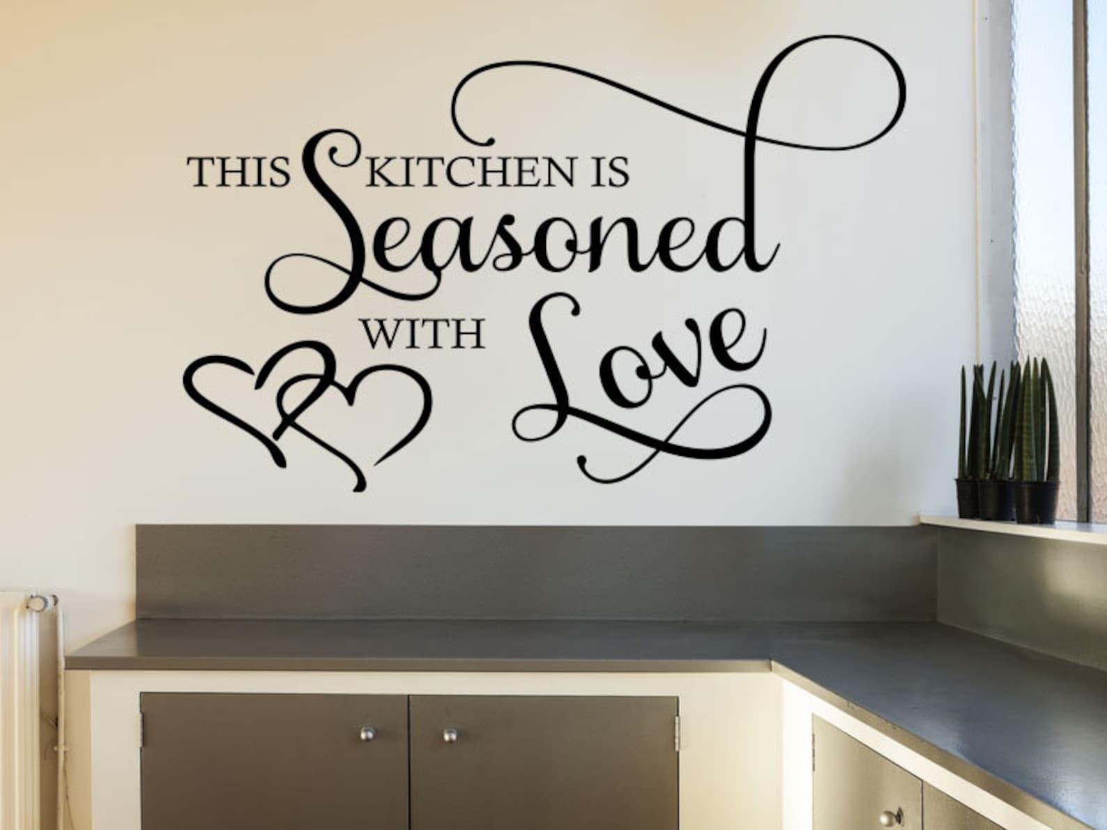 Kitchen Wall Quote seasoned With Love Quote Etsy