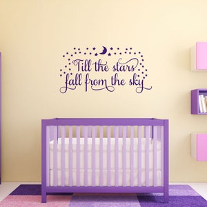 Nursery Wall Quote &quot;Till The Stars...&quot; Wall Art Sticker, Vinyl Decal, Modern Transfer.