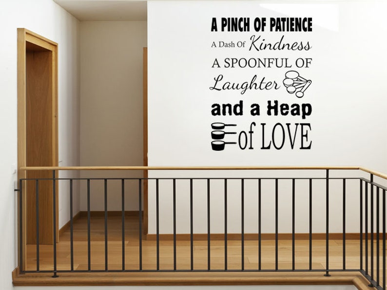 Kitchen Wall Quote A Pinch of Patience and A Heap of Love - Etsy
