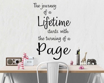 Wall Quote "Journey of a lifetime…" Motivational Sticker Decal Decor Transfer Reading Educational Journey