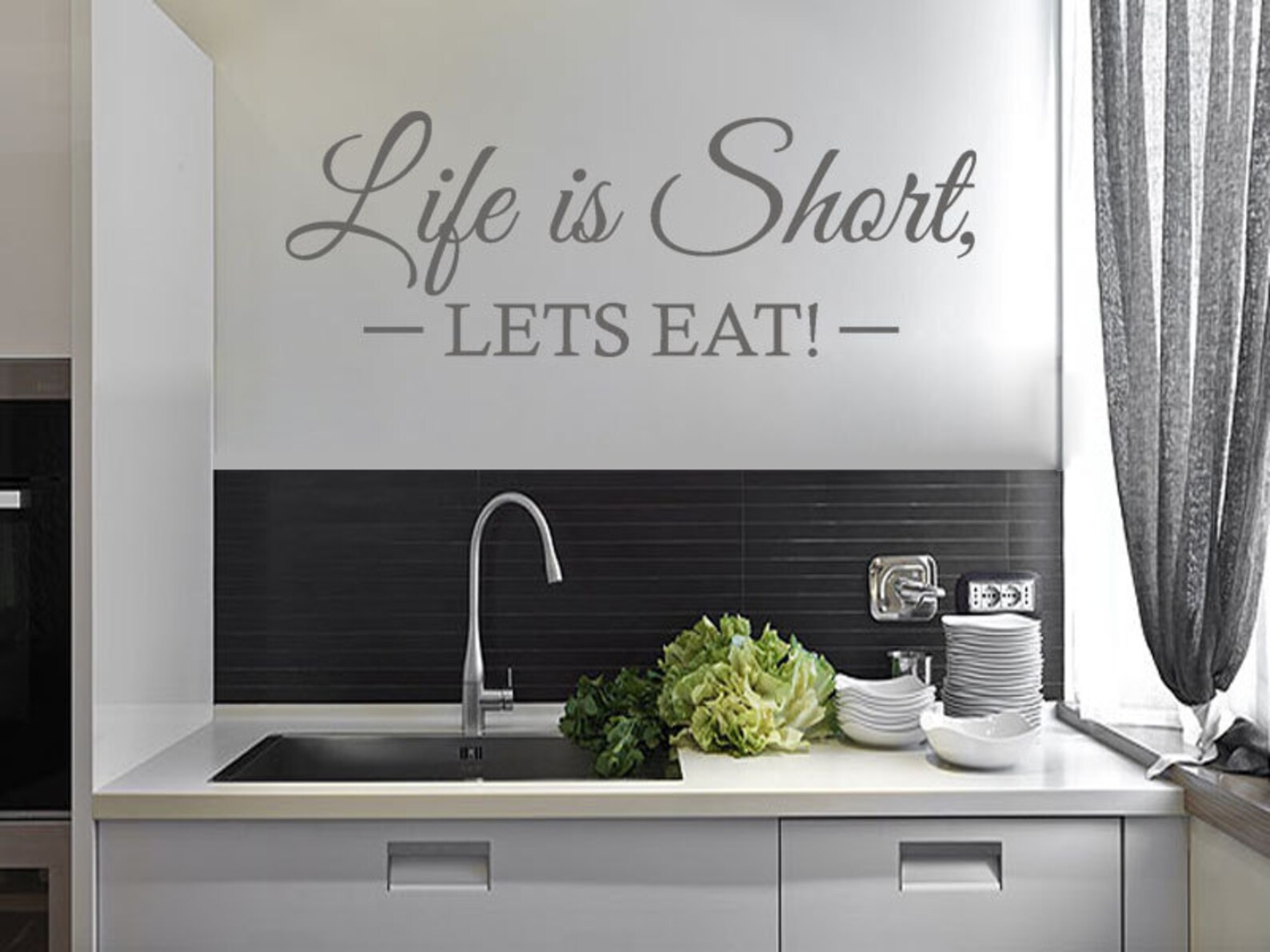 Kitchen Wall Quote let's Eat Wall Art Sticker | Etsy