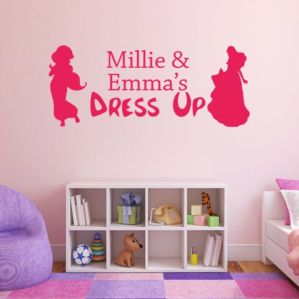 Child's PERSONALISED 'Dress Up' Wall Art Sticker, PVC Transfer, Character Dress Up, Nursery, Modern Wall Art