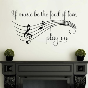 Wall Quote &quot;If Music...&quot; Sticker Decal Decor Transfer Quote Modern Art Vinyl