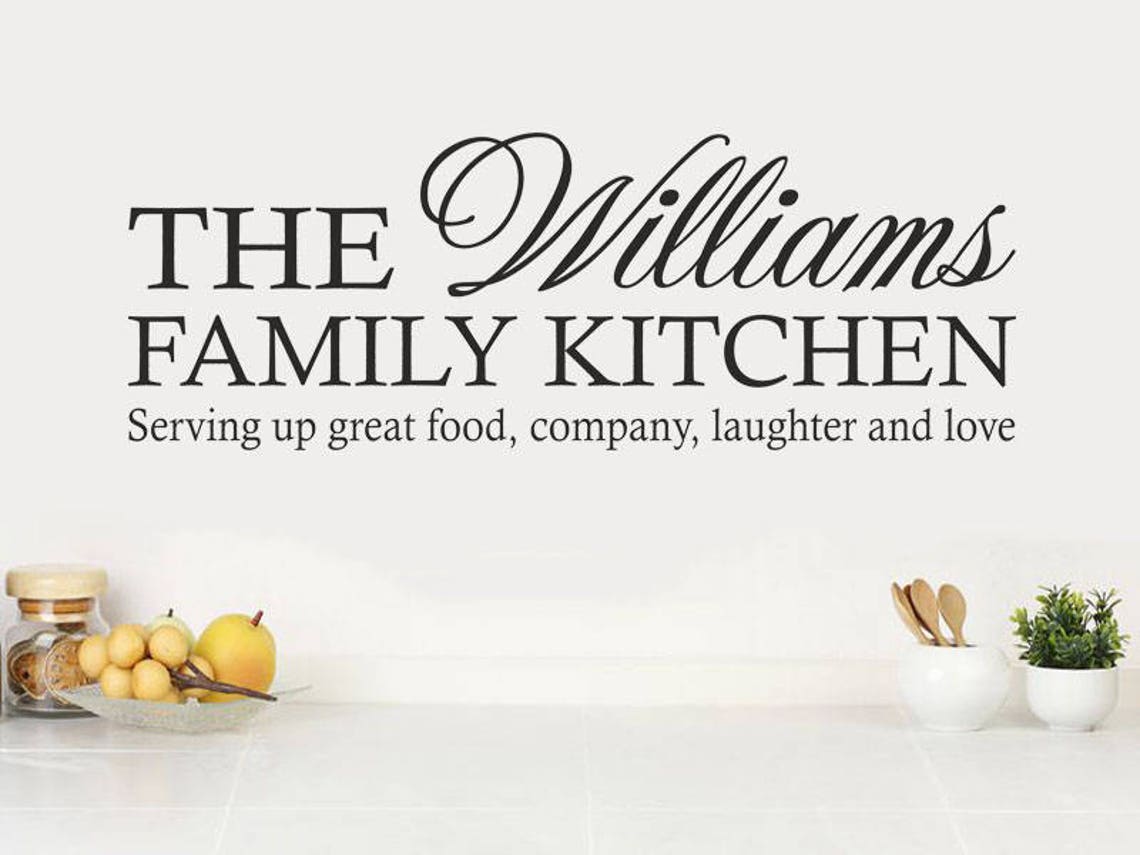 PERSONALISED the Family Kitchen... Wall Art Etsy