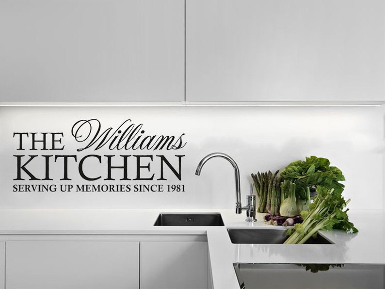 PERSONALISED Family Kitchen Wall Sticker Wall Art Sticker Etsy UK