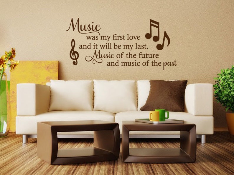 Wall Art Sticker music Was My First Love.. Lyrics Etsy