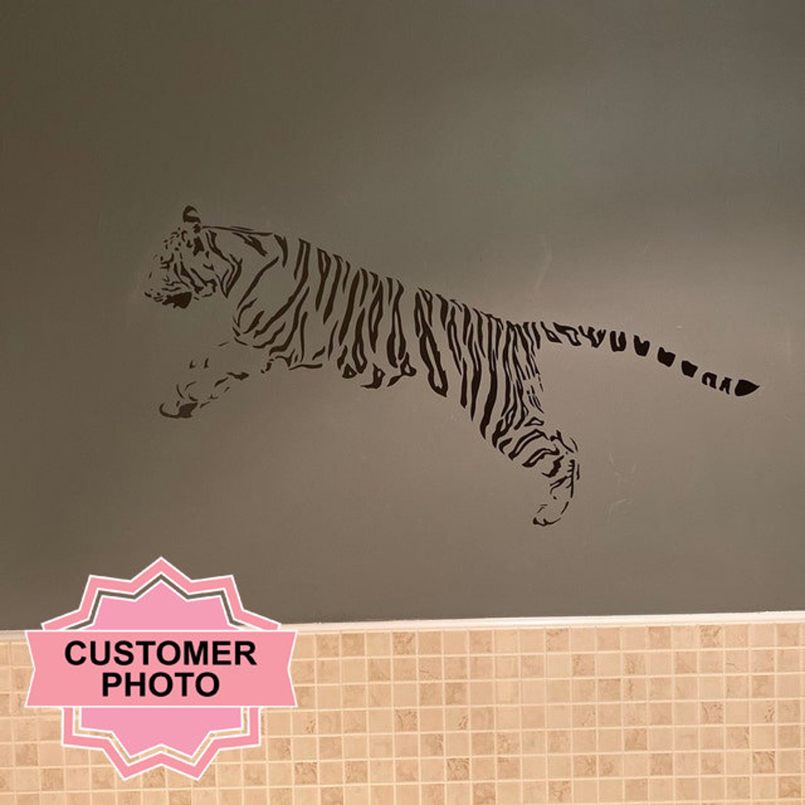 Tiger Wall Mural Sticker Vinyl Decal Modern Transfer Decor | Etsy