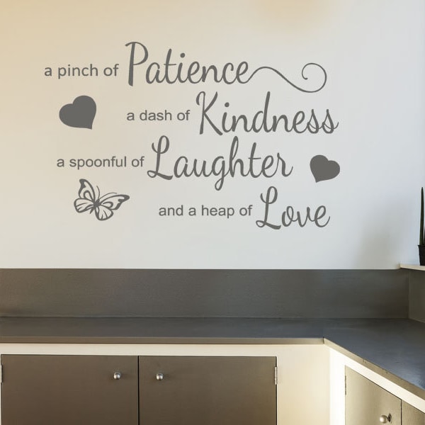 Kitchen Wall Quote " A Pinch of Patience.." Wall Art Sticker, Modern Decal, PVC