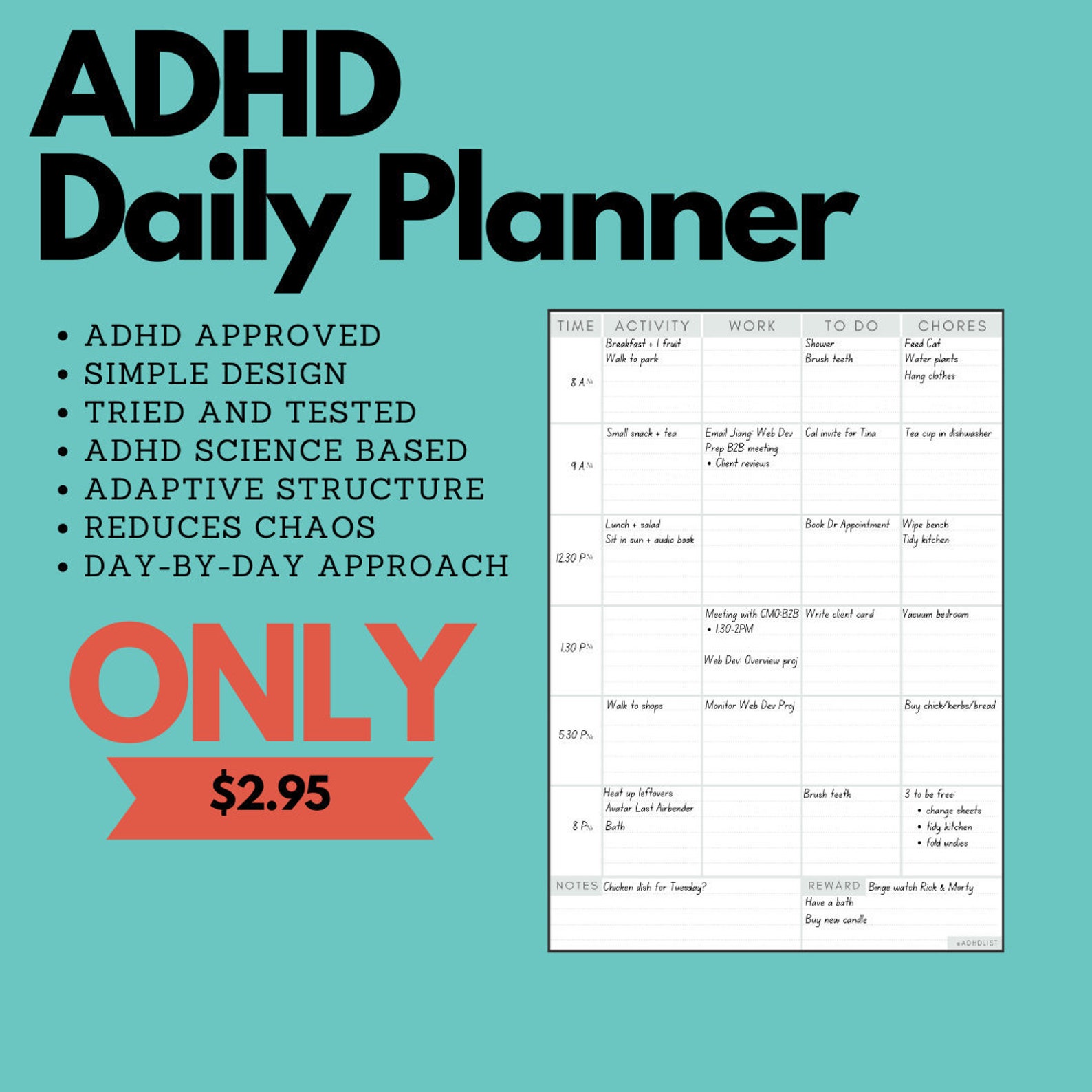 Printable Adhd Planner Template Printable World Holiday