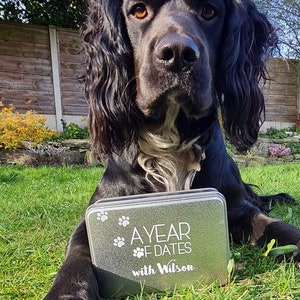 Personalised Dates With My Dog Tin. Fun ideas for new adventures with your favourite canines!