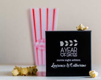 Personalised A Year of Movie Dates – Watch a different movie together each week! perfect gift for movie loving couples