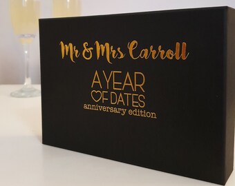 Personalised 50th Golden Wedding Anniversary Box Of Dates