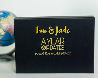 A Year Dates - Round The World Edition - Ideal Anniversary Gift - Personalised Couples Wedding Present