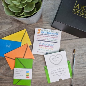 A Year of Dates: Romantic anniversary gift. Date Night Ideas Box for Couples – Anniversary or Wedding Gift