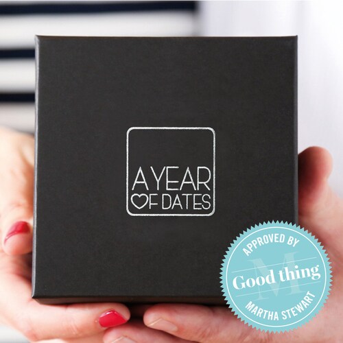 A Box of Date night cards, the perfect Wedding present or paper anniversary gift for him.  A romantic gift for her.