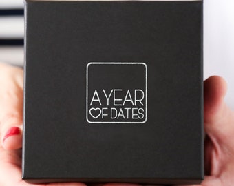 A Box of Date night cards, the perfect Wedding present or paper anniversary gift for him.  A romantic gift for her.