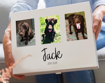 In Memory of - triple photo memory box with text