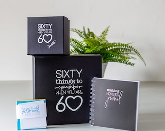 60th Birthday gift | Sixty Things to do when you are 60 Memory Bundle