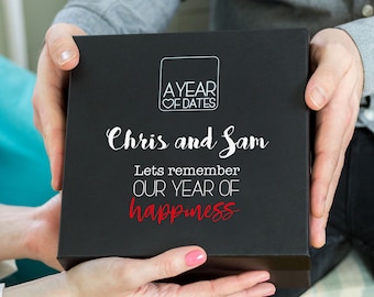 Personalised Memory Box Bundle: date ideas to cherish forever - Perfect Anniversary present - ideal couple gift