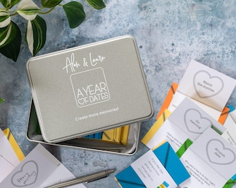 Weekly Dates Tin - 10th Wedding Anniversary Gift from A Year of Dates