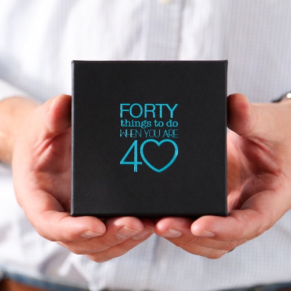 Unique 40th Birthday Gift – Forty Things To Do When You Are 40 – Fun Surprise Activity Cards (Gift for Him or Her)
