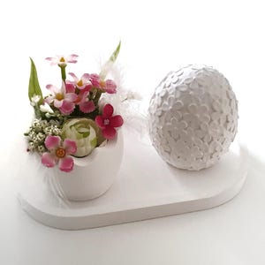 Egg & eggshell Easter egg, Easter, spring Easter bunny gift, Easter decoration white oval decorative tray, Easter egg souvenir decoration Raysin