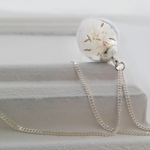 Kette echte Pusteblume * Wunsch * Halskette  Dandelion Terrarium Halskette, Löwenzahn Schmuck 45-80 cm