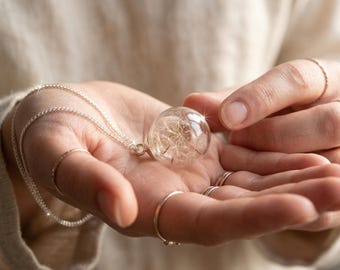 Real Dandelion Necklace *Wish* Dandelion Terrarium Necklace, Dandelion Jewelry 45-80 cm