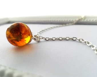 Amber ball chain 12 mm amber chain pendant amber pendant