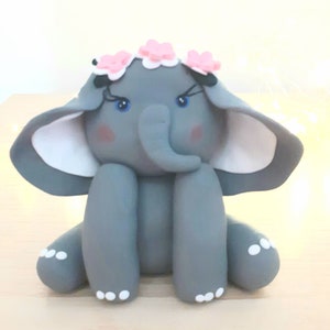 Cake topper elefante, torta animali safari, torta nascita, torta battesimo