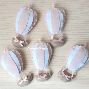 Hot-air balloon felt favor, felt air balloon, baptism favors, baby shower air balloon, baby shower favors, felt favors