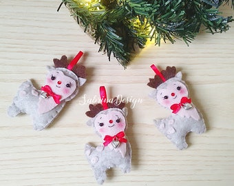 Árbol de renos navideños, adornos para árboles, adornos navideños.