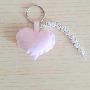 Bomboniera nascita portachiavi, bomboniera cuore con nome, battesimo bimba