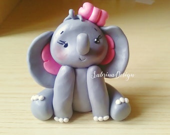 Cake topper éléphant, gâteau de naissance, gâteau de baptême