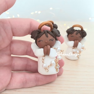 Angel with rosary favor, baptism favors, baby shower favors, baby shower angel, mini rosary favors