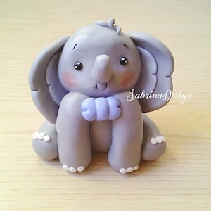 Cake topper elefante, torta animali safari, torta nascita, torta battesimo