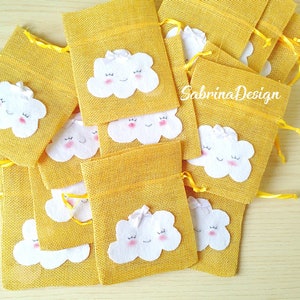 Cloud bag, favours bags, baptism favors, baby shower bags, unknown gender, baby shower cloud, baby shower favors, gender reveal