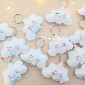 Cloud felt favor, felt Cloud, baptism favors, baby shower cloud, baby shower favors, birthday favors, felt favors, cloud keychain