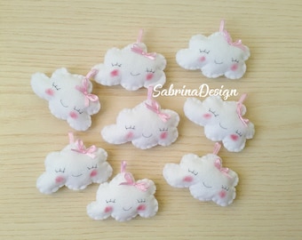 Cloud felt favors, baptism favors, baby shower cloud, baby shower favors, birthday favors, felt favors