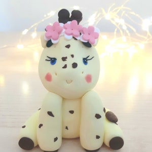 Cake topper giraffa, torta animali safari, torta nascita, torta battesimo