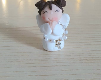 Angel with rosary favor, baptism favors, baby shower favors, baby shower angel, mini rosary favors