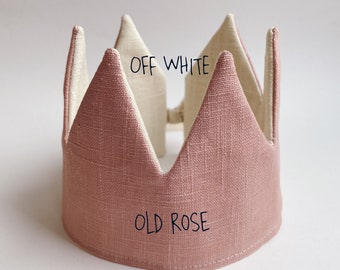 Custom Linen Crown - Create your own crown - Reversible Crown - Birthday Crown - Linen Crown - Kids Crown