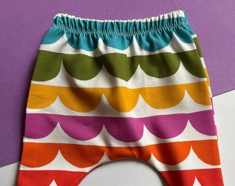 Colourful Scallop Print Baby Leggings, Children's Harem Pants, New Baby Gift