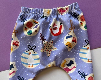 Christmas Baby Leggings, Colourful Baubles Print, Children’s Leggings