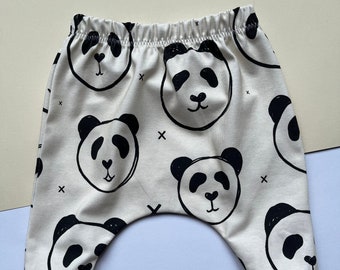 Panda Animal Print Baby Leggings, Children's Harem Pants, New Baby Gift, Organic Baby Clothes