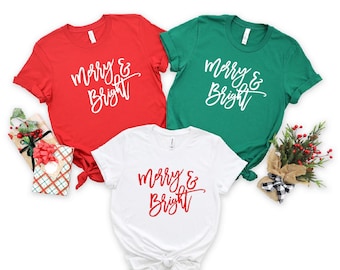 Christmas Merry and Bright Script T-Shirts