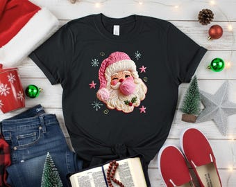 Christmas Santa Blowing A Bubble T-Shirt